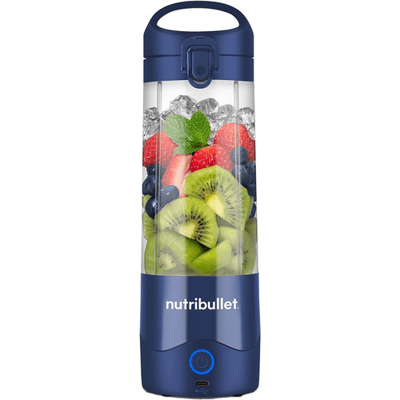 Nutribullet Portable 475 ml personal blender - Marineblauw - Oplaadbare batterij - USB-C-opladen - 20 minuten gebruiksduur - Voor smoothies onderweg