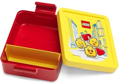 Rood met gele LEGO GIRL lunchbox