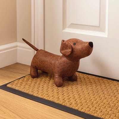 Deurstop Hond - Dierenstopper Wedge - Houdt Deur Open - Gewogen Stof Ontwerp - 33 x 21 x 8 cm
