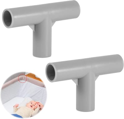 Babybox Verbindingen - Box Onderdelen - Babybox Reparatie - T-Vorm Ontwerp - 19 cm Binnendiameter - Grijs