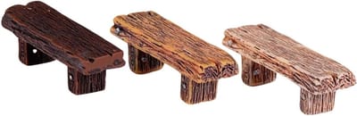 Miniatuur Bankjes - Diorama Meubels - Tuin Decoratie - Houten Ambacht - 3 Stuks - Diverse Kleuren