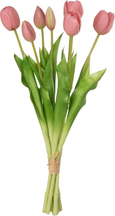 J-Line boeket Tulpen 7 Stuks - kunststof - roze - large