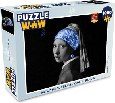 Puzzel Meisje met de parel - Kunst - Blauw - Legpuzzel - Puzzel 1000 stukjes volwassenen