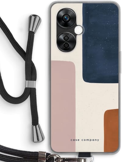Case Company® - Hoesje met koord geschikt voor OnePlus Nord CE 3 Lite hoesje met Koord - Geo #5 - Telefoonhoesje met Zwart Koord - Bescherming aan alle Kanten en Over de Schermrand