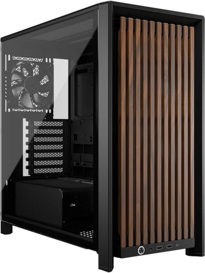 Corsair FRAME 4000D Wood RS (Black & Walnut) - Case - Miditower - Zwart