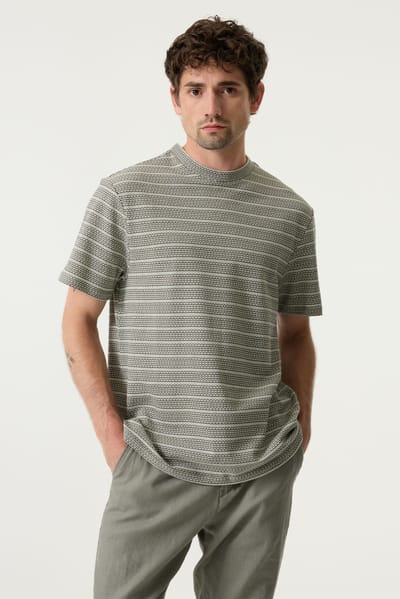 GARCIA Heren Effen T-shirt Groen Korte mouw