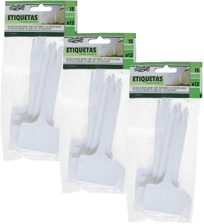 Pro Garden plantenetiketten - 36x stuks - wit - kunststof - H13 cm - moestuin