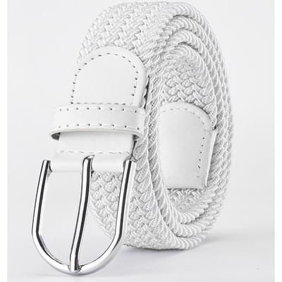 Rekbaar Geweven Ademend Riem voor Mannen en Vrouwen Hoge Kwaliteit Casual Jeans Golf Canvas Multifunctionele Outdoor Riem voor Vrouwen 102cm-107cm white