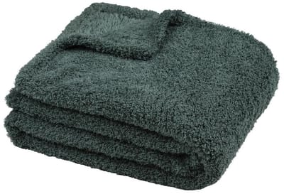Stof Textiles Plaid/bankdeken Montreal - jade groen - 130 x 160 cm - harige polyester stof - 1 persoons