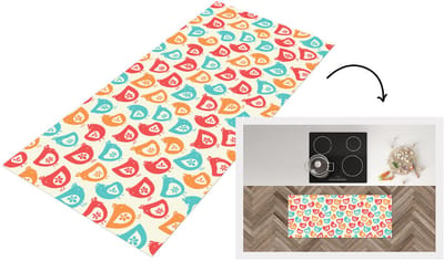 Keukenloper 120x50 cm - Keukenmat vinyl Kip - Patroon - Bloemen - Keukenmatten loper - Keuken vloerkleed tapijt