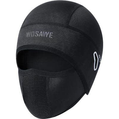 Masque de cyclisme de protection du visage en soie glacée Casquette de cyclisme anti-UV Masque de sport pour le visage Capuche de cyclisme coupe-vent noir