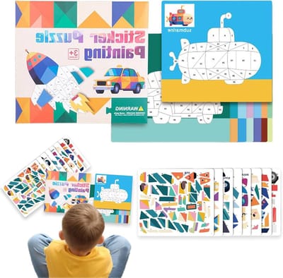 Zelfklevende Puzzels - Creatieve Activiteiten - Fijne Motoriek Leren - 3D Dieren Motieven - 26.4 x 23 cm - Kleurrijk
