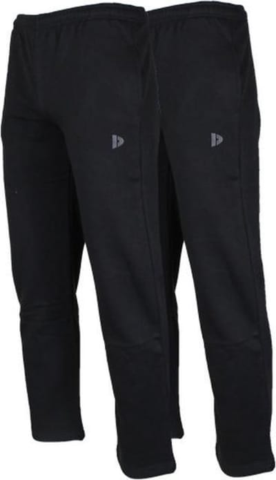 2-Pack Donnay - Joggingbroek rechte pijp (Wess) - Sportbroek - Heren - Black (020) - maat S