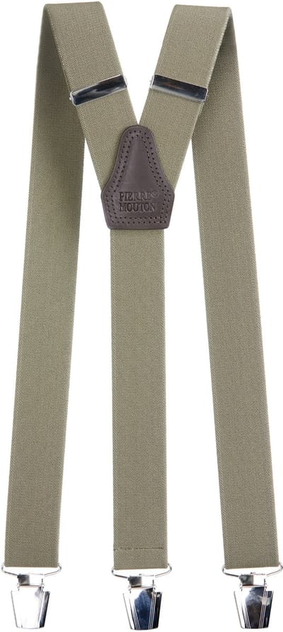 Pierre Mouton Sterke Bretel - Bretels - Volwassenen - Heren - Licht Leger Groen - 120cm - 3 brede clips - M - L