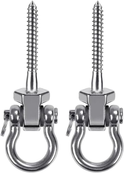 Allecto plus - 2-pack roestvrijstalen schommelhaken met lagers voor schommels, yogahangmatten en zandzakken - duurzaam 304 RVS - eenvoudige montage