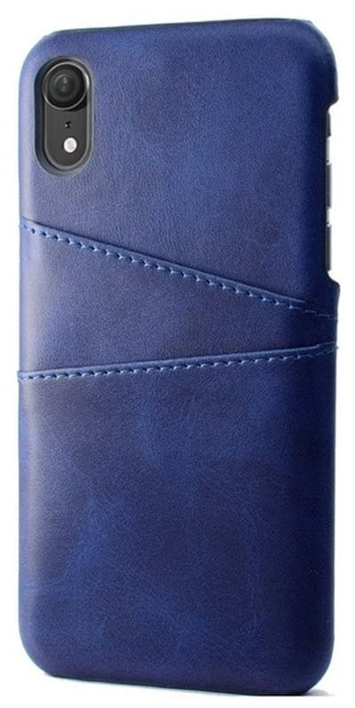 geschikt voor iPhone XS Max Pashouder Hoesje Leer - Telefoonhoesje van kunstleer met vakjes voor pasjes geschikt voor iPhone XS Max - Mobiq Leather Snap On Wallet hoesje geschikt voor iPhone XS Max blauw