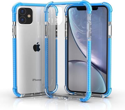iPhone 11 / iPhone XR bumper case TPU + acryl - Transparant blauw