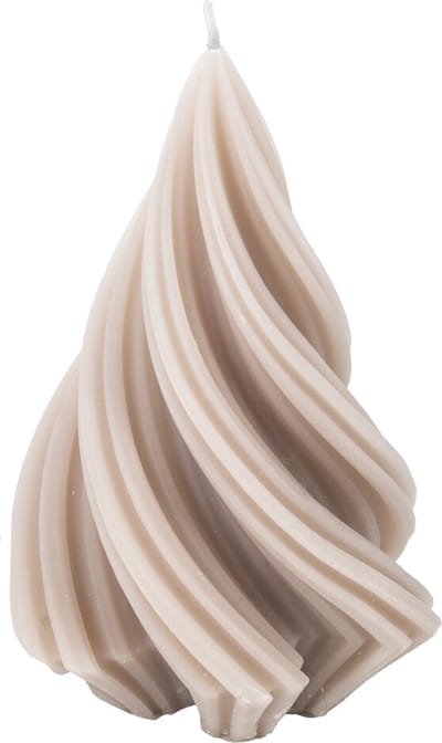 HomeBound by KY | Soyakaars twist dennenboom beige | 10x10x14cm | figuurkaars twist