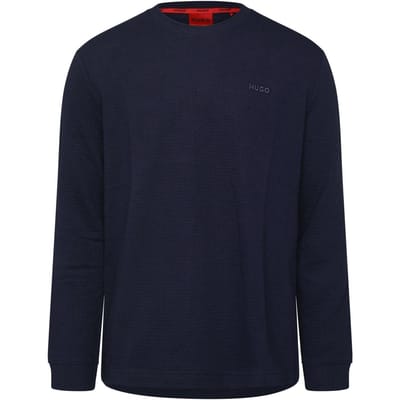 Hugo Heren Austin Gestructureerde Pyjama Top (Marine)