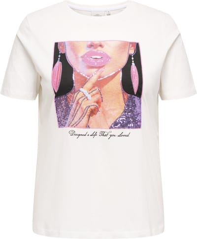 ONLY CARMAKOMA - CARCHRISTA S/S O-NECK JEANS FIT TEE JRS - Dames - T-shirts