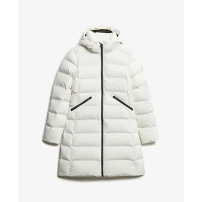 Superdry City Mid Gewatteerde Jas White Grootte: 42