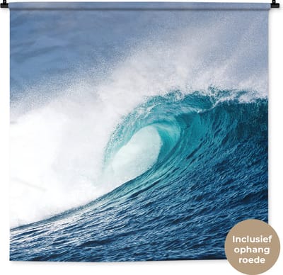 Wandkleed - Wanddoek - Zee - Golf - Schuim - 150x150 cm - Wandtapijt