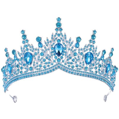 De Bruid's High End Luxe en Grandioze Kroon Hoofddeksel  Bruiloft Verjaardagsfeest  Retro Barok Kleurrijke Diamanten Kroon gray
