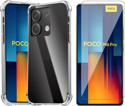 Hoesje geschikt voor Xiaomi Redmi Note 13 Pro 4G / Poco M6 Pro 4G - Screenprotector Glas - Shockproof Transparant