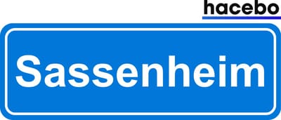 Hacebo - Plaatsnaam Sticker - 29x10 CM - Sassenheim sticker - Verkeersborden sticker - grappige cadeaus - Sassenheim