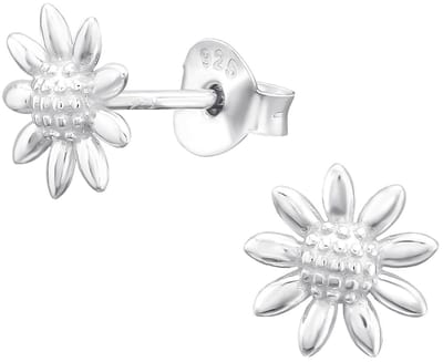 Joy|S - Zilveren bloem oorbellen - 7.5 mm - zonnebloem - sterling zilver 925