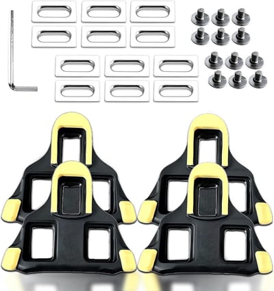 2 Paar Fietspedalen/Cleats voor Shimano SPD SL, Geschikt voor Racefietsen, Hoogwaardige Pedal Plates, Compatibel met SM-SH10 SM-SH11 SM-SH12 (Geel)