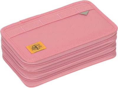 SnelShoppen - Roze Kinderen Etui - Lässig Uniseks School Triple Potloodetui - Ideaal voor Kinderspeelgoed, School, Creatieve Activiteiten - Ruimte voo