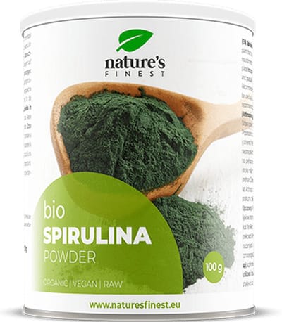 Nature's Finest Spirulina poeder Bio 100g – 100% Organisch Superfood met Eiwit, IJzer & Vezels – Verhoogt Energie, Ondersteunt Immuunsysteem, Vermindert Vermoeidheid & Helpt bij Gewichtsbeheersing – Vegan