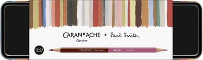 Caran d'Ache Bicolor kleurpotloden Paul Smith Set van 12 potloden + 1 penseel