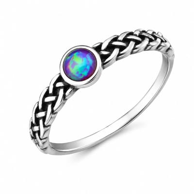 925 Zilveren Ring met Lavender Steen – Boho Damesring met Gevlochten Band – Smalle Ring met Paarse Steen – Cadeau voor Verjaardag, Moederdag, Valentijn of Jubileum
