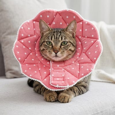 MAGICSHE Kattenkraag Voor Nazorg - Beschermkraag Kat - Elizabethaanse Kraag Hond Na Operatie - Anti-Beet Likken Roze S