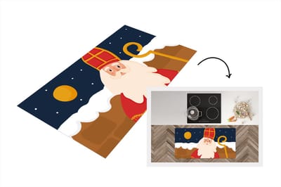Keukenloper - Loper keuken - Sinterklaas - Decoratie - Sint - 120x60 cm - Keukenloper vinyl