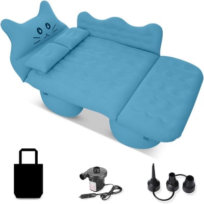 Luchtbed Auto - Opblaasmatras Kampeerbed - Reizen en Kamperen - Dubbellaags Ventiel - 125 x 80 x 50 cm - Blauw