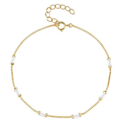 Elenza Goudkleurige Armband met Heldere Stenen in 925 Sterling Zilver