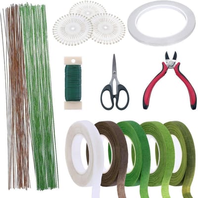 12-delige Bloemschikset met Draadknipper en Ball Head Pins voor Bruidsboeketten en Bloemisten Accessoires