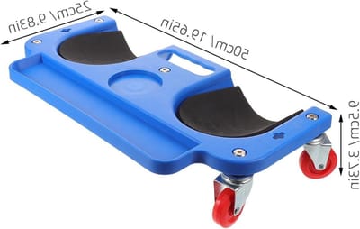 Roller Kniebeschermer - Kniekruiper Werkplaats - Garage Werkzaamheden - Draaibare Wielen - 50x25x9.5 cm - Blauw