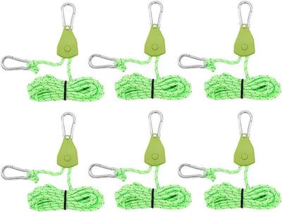 Reflecterende Touwtjes voor Kledinghangers - Ø4mm Koord met Haak voor Tenten, Lampen en Fans (Groen, 4M)