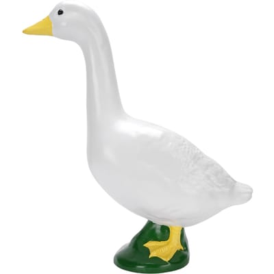 Statue d'oie de jardin en résine réaliste, grande taille, sculpture d'oie blanche, ornement pour piscine, cour, extérieur white