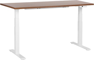 DESTINES - Elektrisch bureau - Donkerhout/Wit - 160 cm - MDF