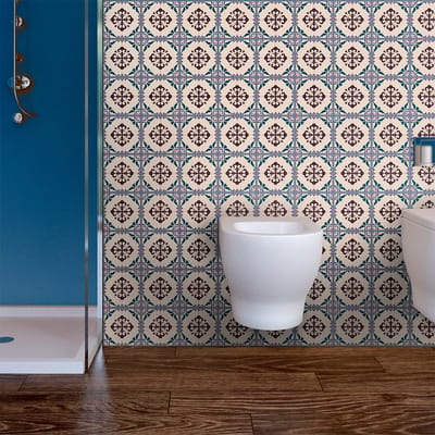 Zelfklevende tegelmuurstickers voor keuken en badkamer - 30 AZULEJOS IONIA tegelstickers - 30 stickers 10x10cm