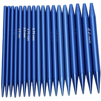 Jeu de 9 Paires d'Aiguilles Circulaires Interchangeables en Aluminium Bleu 3,0 mm 6,0 mm avec Câbles Flexibles blue