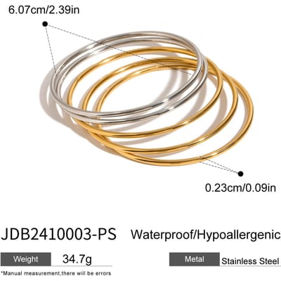 Youthway Minimalistische Trendy Roestvrij Staal Goud& Kleur Cirkel Armband Armband Voor Vrouwen Waterdicht Anti-Allergische Sieraden beige