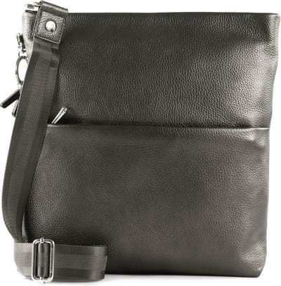 MANDARINA DUCK Leren Schoudertas Mellow Leather Crossover Bag Graphite Donkergrijs