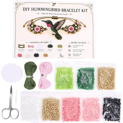 Kolibrie Stijl DIY Kralenarmband Maakset Kralenarmband Dier Maken Kit Traditioneel Ambacht DIY beige