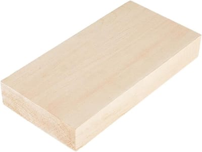 Houten snijblok van 20 x 9 x 3.8 cm voor hobbyprojecten, onbewerkt hout, graveren en knutselen